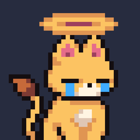 Orange Hood Cat with a halo, crying